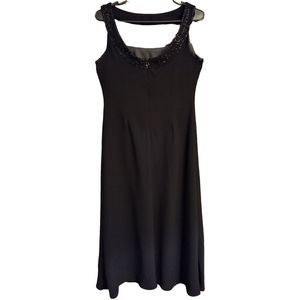 Jones Wear Dress, Size 6, Black with Embellished Neck, Full Length